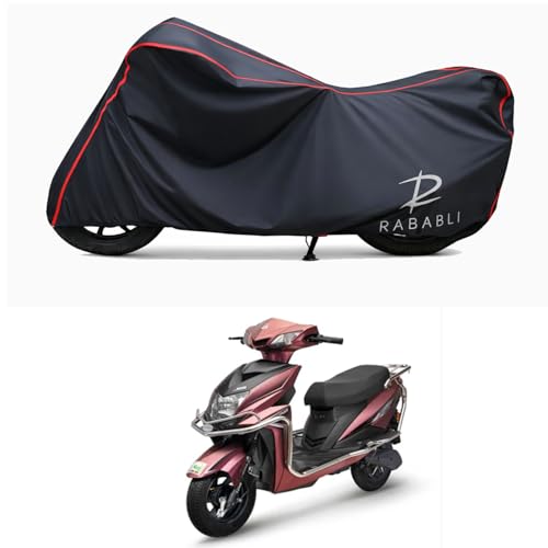 Image of Waterproof Bike Body Cover Compatible for | Tunwal Mini Lithino | Taffeta Fabric, Red Piping Design, Bottom Elastic Fit | Dustproof, Sun UV & Rain Protection for All Bikes