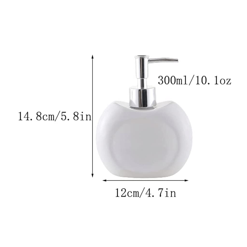 Distributore di sapone ricaricabile da 10,1 once, distributore di sapone in ceramica a forma di frutta, distributore di lozione con pompa, distributore di sapone e lozione ricaricabile (nero, 2 pezzi)
