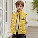 Pointodoor Excavator-Yellow Boys Zipper Vest Warm Sleeveless Jacket Teens Kids Toddler Comfortable Outerwear Fashion Trendy Spring Fall Winter Clothing