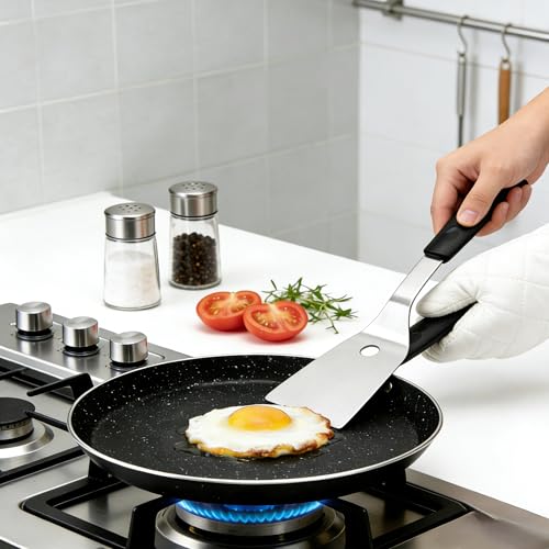 8 Inch Crepe Pan, Nonstick Flat Bottom Pancake Pan - Premium Aluminum Frying Skillet for Omelettes, Eggs & Pizza, Induction & Stovetop Compatible by AstraLoom - Image 2