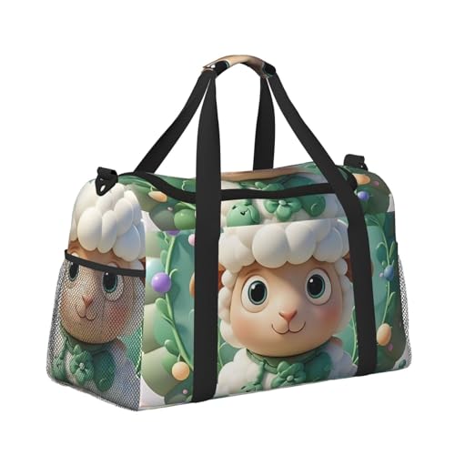 Cute Cartoon Sheep Travel Duffel Bag Lightweight Waterproof Carry On Tote Bag Foldable Weekender Overnight Bags Sport Gym Bag For Women Men3