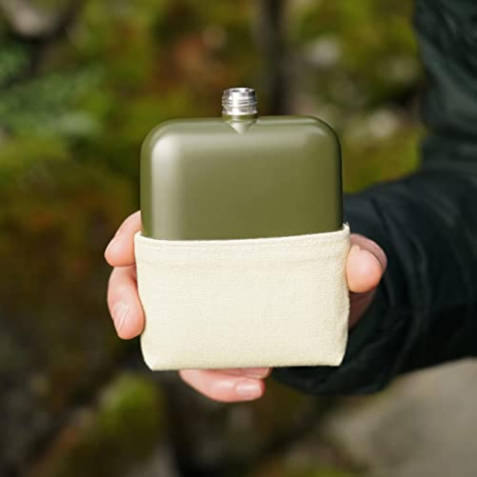 7158 Matte Army Green Flask, One Size