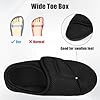 HOTUT Men's Diabetic Wide Fit Memory Foam Slippers, Adjustable Orthopedic Extra Wide Shoes for Diabetic Edema Swollen Feet, Black, Size 8/9 UK Wide #5