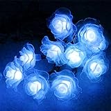 KUYYFDS Flower String Lights, 20FT Cute Rose Flower Fairy Lights, 30 LED Solar String, Waterproof Decorative Solar for Garden Fence Patio Yard Lawn, Garden Tools