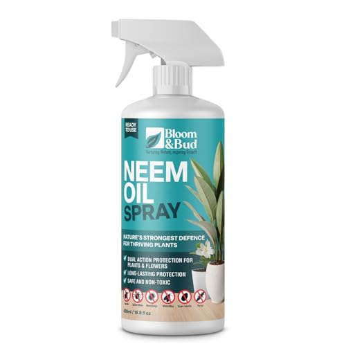 Bloom & Bud Neem Oil Spray for Plants 500ml Ready-to-Use - A Natural Garden Bug Spray for Plants | Safe Non-Toxic & Biodegradable Garden