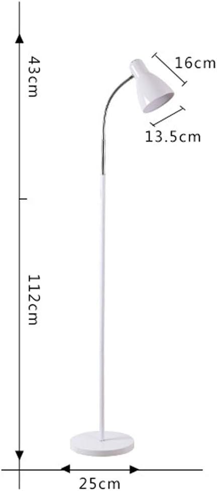 FWZJ E27 Vloerlamp met flexibele zwanenhals, minimalistische verstelbare hoogte leesstaande lampen metalen vloerlamp voor woonkamer slaapkamer (lamp niet inbegrepen), wit photo 3