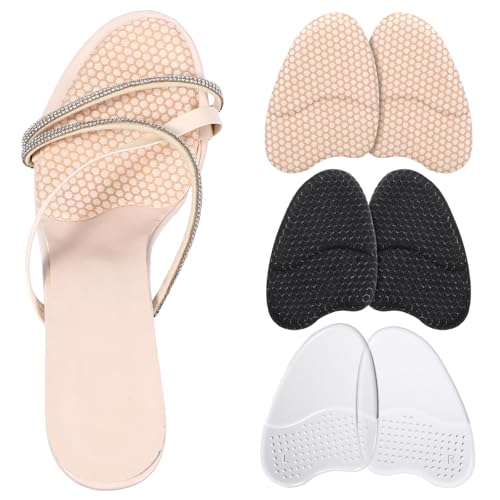 Qianyu Almohadillas metatarsianas para mujer, almohadillas antideslizantes y cómodas para tacones altos, diseño invisible (3 pares)