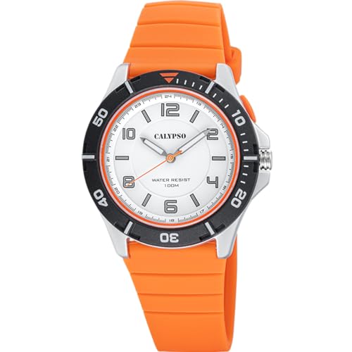 Montre étanche 10 ATM Calypso homme orange pour le sport nautique et la natation