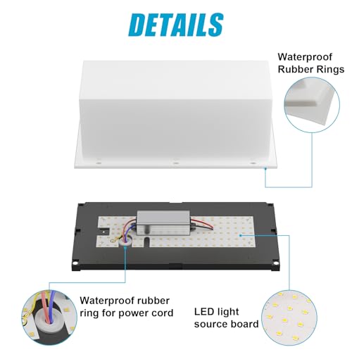 Klighten 2 Stück LED Außenwandleuchte, 3000 K, wasserdichte IP65 Wandleuchte für den Innen- und Außen, Moderne Außenwandlampen aus Aluminium, geeignet für Haus, Garten, Terrasse, usw, Schwarz – Bild 5