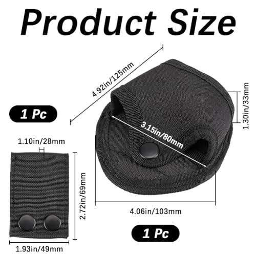 GORGECRAFT Handcuff Case and Handcuff Strap Holder Fit Chain Hinged Standard Cuffs Hidden Snap Pouch Holster Heavy Duty Nylon Handcuff Pouch for Duty Belt Cop Police Sheriff Military Black - Image 2