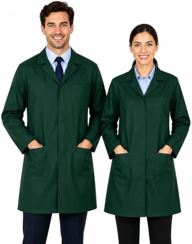 IBEX Unisex-Adult Poly Cotton Lab Coat for Technician Food Laboratory Warehouse Workwear Doctors Students Lab Work (Sizes Range XXS - 5XL)