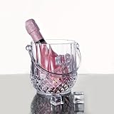 Jerliflyer 1150ml Acrylic ice Bucket,Crystal binaural Small ice Bucket, Clear Beverage Cocktail bar with Handle for KTV Bar Parties use（1pcs）