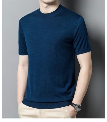Bollrllr 2024 Winter Men's Knitted Warm Pullover Sweater Fashion Slim Short Sleeve Sweater2