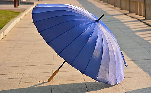 Kung Fu Smith Vintage Parasol Umbrella for Women and Girls - Wood Handle Light Windproof UV Protection and Rain