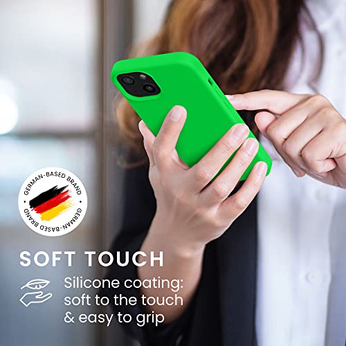 kwmobile Case Compatible with Apple iPhone 13 Case - TPU Silicone Phone Cover with Soft Finish - Neon Green - Image 4