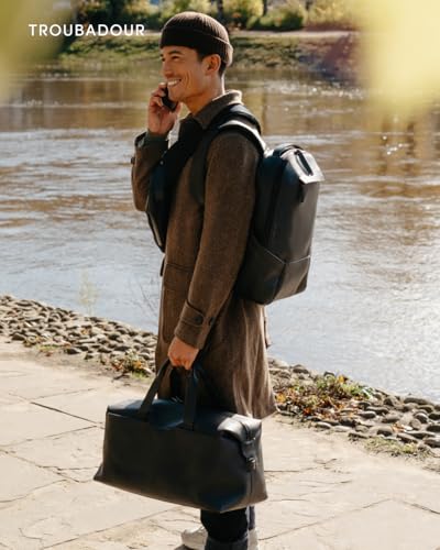 Troubadour Generation Leather Duffle, Premium European Waterproof Calfskin Luxury Travel Bag with DriTan Technology | Mens Padded 16-Inch Laptop Luggage, Comfy Handles & Detachable Shoulder Strap2