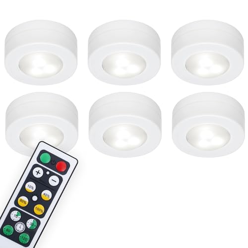 BRILONER - Schrankbeleuchtung mit Fernbedienung, in Stufen dimmbar, Timer, Unterbauleuchte Küche, LED Lampe Kleiderschrank, Schrankbeleuchtung, Küchenlampe, Arbeitsplatte, 5,8x2,6 cm, Weiß