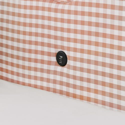Image of KEIKI Full Size Upholstery Gingham Daybed with Trundle and USB, Pink