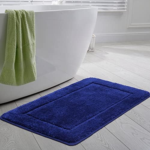 SOANNY Grey Bathroom Mat, Large Fluffy Soft Microfiber Bath Mats with Non Slip Absorbent Backing, Thickened Luxurious Bathtub Shower Runner Rugs Bedside Rug Area Carpet Machine Washable, 60 X 150 CM
