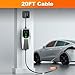 Level 1&2 EV Charger 32Amp 110V-240V with 20FT Cable, Portable Home Charger NEMA 14-50 5-15 Plug for All SAE J1772 Electric Cars