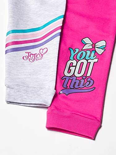 Jojo Siwa Girls 2-Pack Jogger Sweatpants, Pink Grey, 10 Us #TOP2