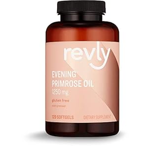 Amazon Brand – Revly Cold-pressed Evening Primrose Oil, 1250 mg, 120 Softgels, 4 Month Supply