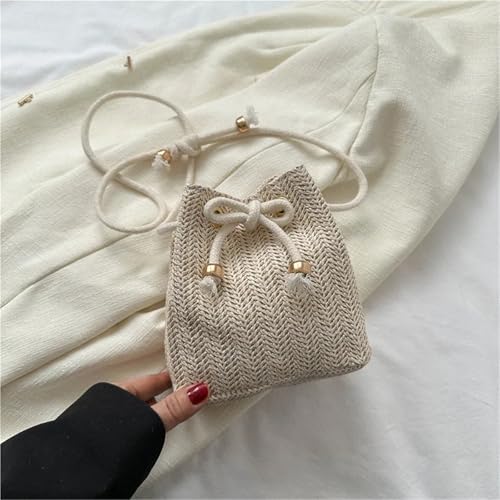 Straw Bags Cute Handbag Summer Beach Crossbody Purse Women Small Straw Crossbody Purse Adjustable Strap With Drawstring2