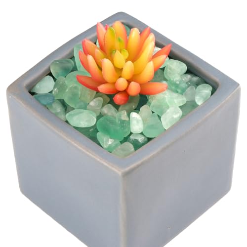 Image of WAYBER 2 Lbs /920g Natural Green Quartz Crystal Stones Irregular Aquarium Pebbles Rock Sands for Turtle Tank /Succulent Plants /Vase Decoration (Fill 2 Cups)