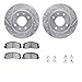 Dynamic Friction Company Front Brake Rotors-Drilled and Slotted-Silver with 5000 Advanced Brake Pads includes Hardware 7512-72010