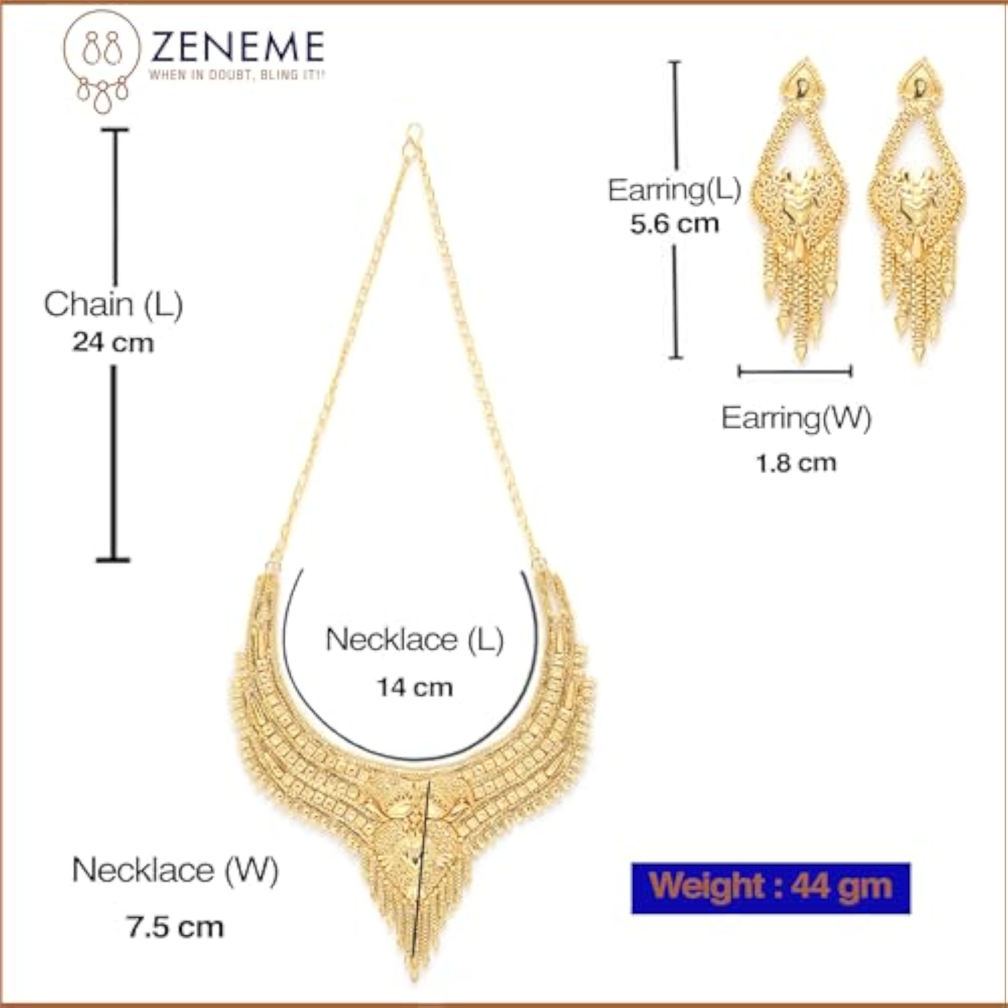 Traditional High Plated Choker Necklace Set