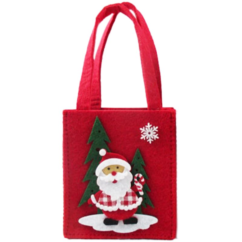 Sacola Feltro VM Papai Noel e Rena na Neve