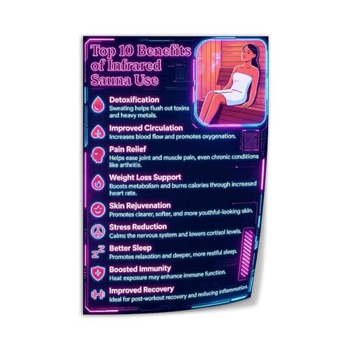 Top 10 Benefits of Infrared Sauna Use Chart Poster (2)