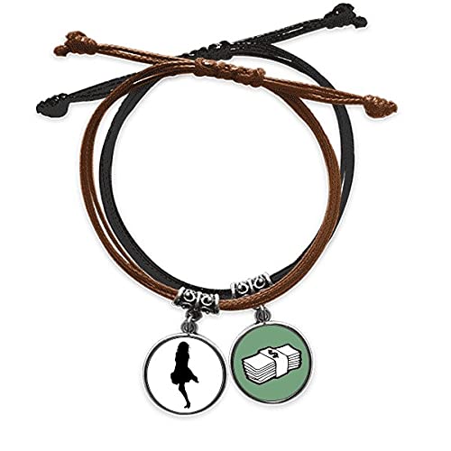 Pulsera de cuero artesanal con silueta tallada y cordón trenzado de alta densidad