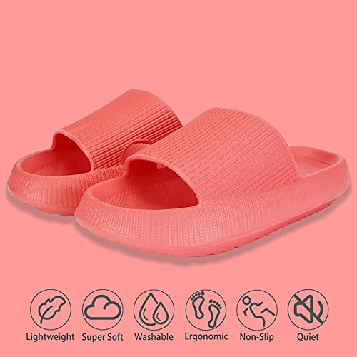 Image of rosyclo Cloud Slippers for Women and Men, Pillow House Slippers Shower Shoes Indoor Slides Bathroom Sandals, Ultimate Comfort, Lightweight, Thick Sole, Non-Slip, Easy to Clean