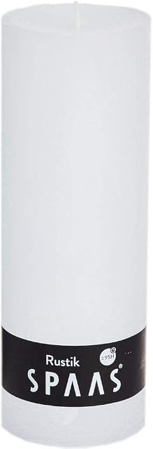 Spaas Rustic Unscented Pillar Candle 68/190 mm, ± 95 Hours, White