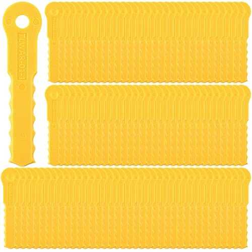 Lothee 100 Pcs Replacement Blades Compatible with Weed Warrior 14867b Push N Load 3 Blades, Pivotrim and Ugly Head 2 N 1 Weed Trimmer Blades Trimmer Replacement Parts Weed Trimmer Heads, Yellow by Lothee - Used condition - US$31.35