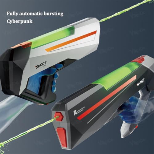 Image of Vikrida Rechargeable Electric Automatic Big Powerful Water Gun with Luminous Light Auto Suction 800ML Inbuilt Tank Up to 30Ft Shooting Range High Pressure Water Blaster for Pool, Beach & Summer Play