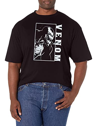 T-shirt Venom Marvel bloc profilé noir grande taille homme pour fans de comics