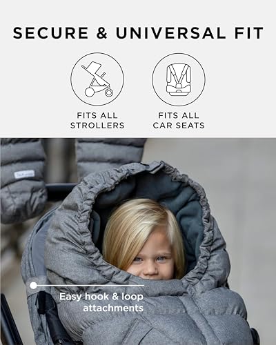 Image of 7AM Enfant Stroller Blanket 212 - Adjustable Baby Car Seat Zipped Blanket for Babies Winter, Unisex Multi Purpose Fleece Lined Warm Hooded Toddler Footmuff Water Repellent | (6M - 4T)