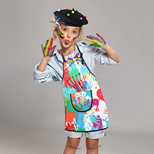 Keymall Kids Artist Costume Accessories Set Painter Dress-Up With Beret Hat Tie Dye Apron For Halloween Career Day Costume (Set N) #TOP6