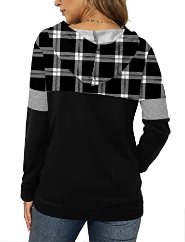 Angerella Buffalo Plaid Pullover Hoodie For Women Christmas Long Sleeve Shirts Sweatshirt Casual Fall Tops Tunics Xl #TOP2
