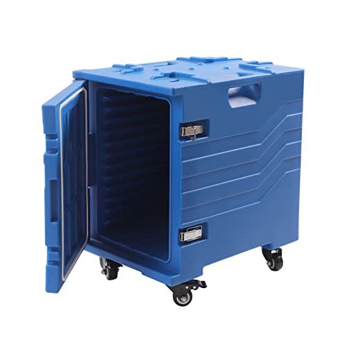 Bandeja de alimentos aislada con ruedas, capacidad de 120 L, capacidad para 8 sartenes, retención de calor y frío durante 4-6 horas, caja de transporte móvil para eventos y restaurantes