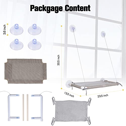 HOPET-Cat-Hammock-Cat-Window-Perch-360-Sunbathing-Cat-Shelves-Cat-Bed-with-Extra-Soft-Mat-Pad-Window-Mounted-Seat-for-Large-Indoor-Cats