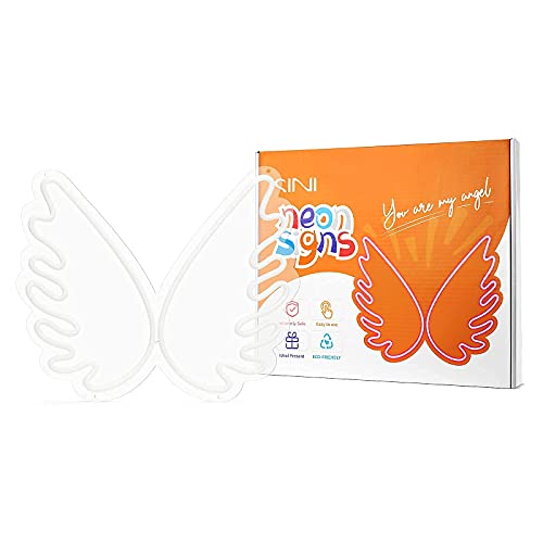 Moweek Angel Wing USB Powered Acrylic Neon Signs(16 x 13 inch), Led Signs Wall Decor for Girl Bedroom, Kids Room,Wedding Decor - Image 5