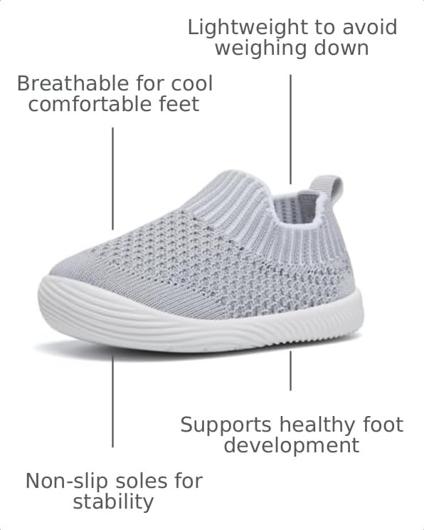 Image of MORENDL Baby Toddler Walking Socks Non-Slip Breathable Unisex Casual Sneakers