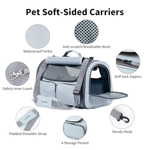 Image of Cawypety Cat Backpack Carrier, Breathable Cat Carrier Pet Backpack for Kitty Small Dog Up to 15Lbs, Transparent & Foldable Pet Carrier for Travel Hiking (Ash Grey)