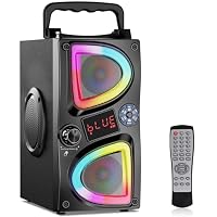 SUPNIU Bluetooth Speaker, 60W(Peak) Wireless Portable Small Home Party Speakers with Double Subwoofer Deep Bass, Radio, Lights, 80dB Loud Stereo Sound Boombox for Outdoor Camping Gifts