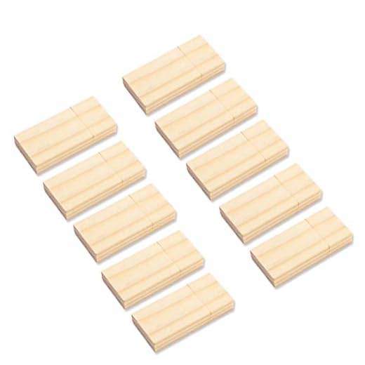 Wood Flash Drives 16GB, EASTBULL USB 2.0 High Speed Walnut Wooden USB Thumb Drives Wedding Memory Stick for Date Storage (Light Brown, 10 Pack)