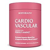 BodyHealth Cardio Vascular with PerfectAmino, Blood Flow and Heart Health Supplement Support with CoQ10, Nicotinamide Riboside, Resveratrol and D-Ribose, Chocolate Flavor, 30 Servings