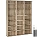 TecTake Étagère Rangement CD/DVD Meuble de Rangement en Bois Bibliothèque 18 Tablettes- Diverses Couleurs - (Marron)